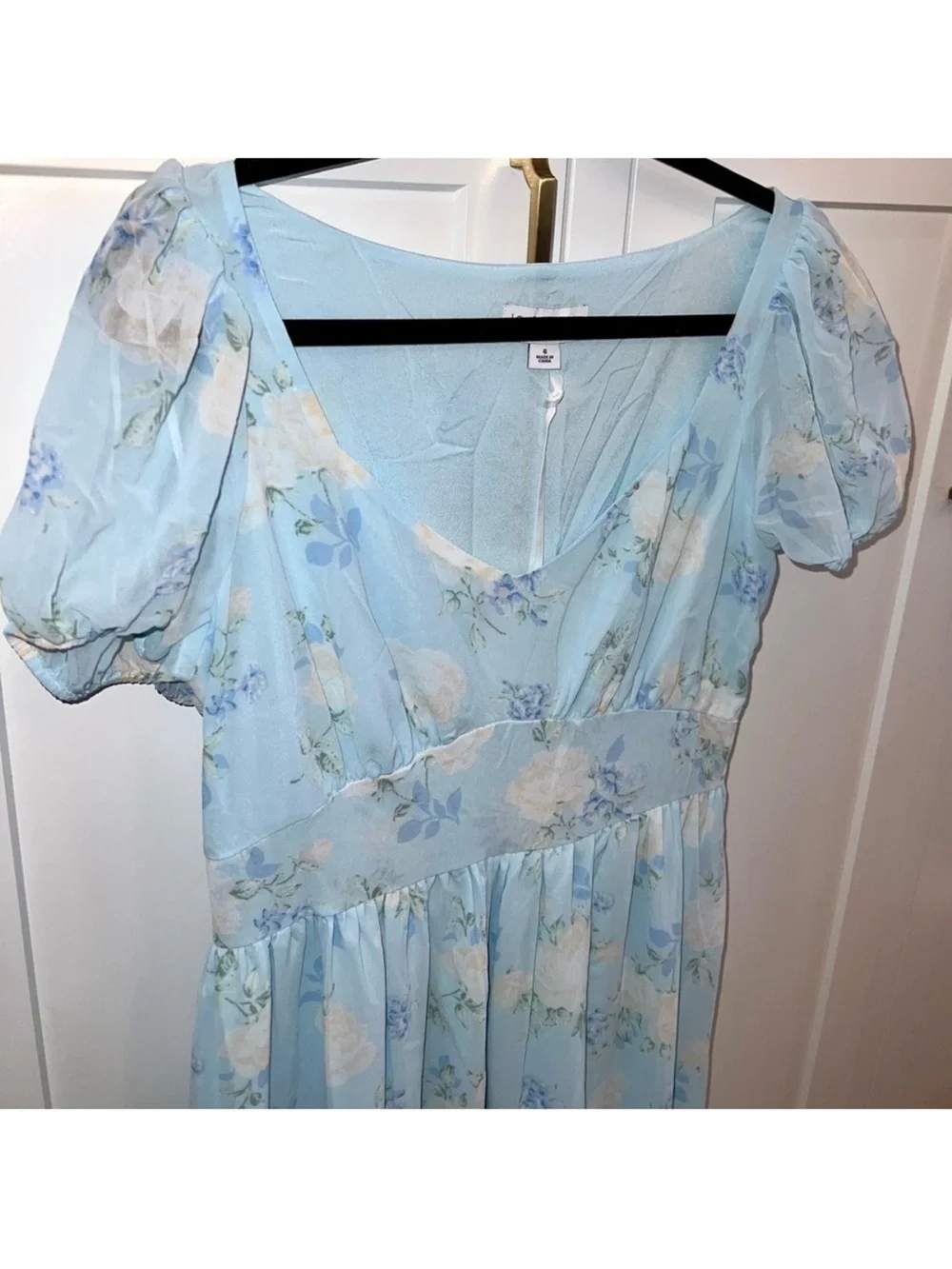 LoveShackFancy Blue Floral Midi Dress - Picture 5 of 8
